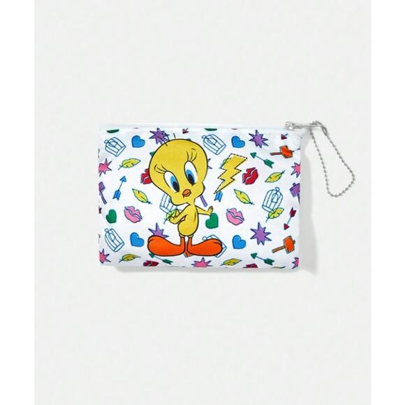Looney Tunes Tweety Bird White Colorful All Over Print Reusable Tote Bag - Picture 2 of 5
